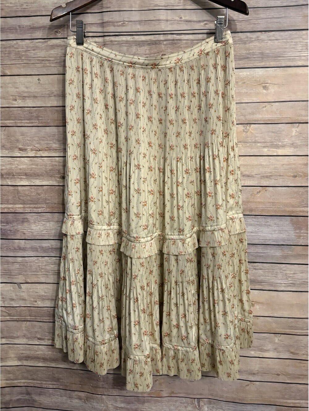 Polo Ralph Lauren Jaclyn Floral Pleated Satin Ruffled Skirt NEW 10 $298 - Picture 4 of 6